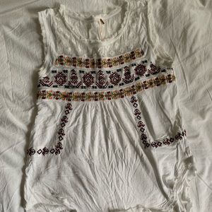 Free People Embroidered Tank Top XS